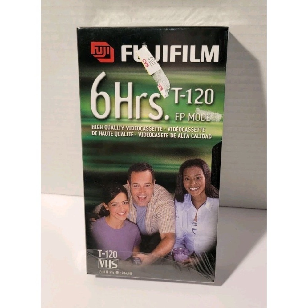 FUJIFILM 6 hrs. T-120 EP MODE High Quality‎ Videocassette Vhs Tape / NEW, Sealed
